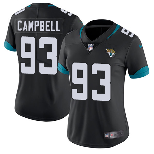 Nike Jacksonville Jaguars #93 Calais Campbell Black Team Color Women Stitched NFL Vapor Untouchable Limited Jersey->women nfl jersey->Women Jersey
